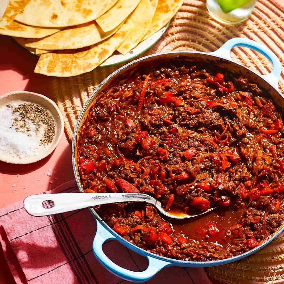 The Ultimate Plant-Packed Chilli With Toasted Flatbreads