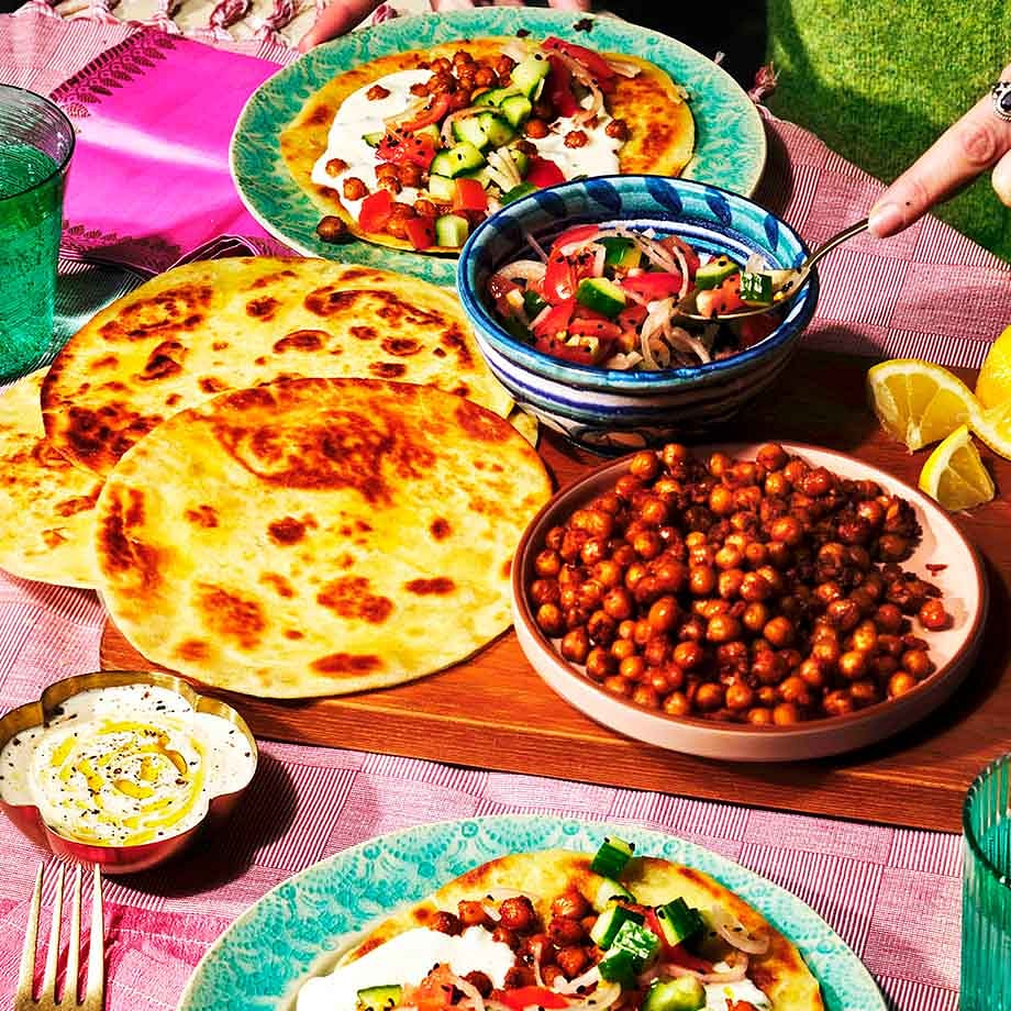 Tandoori Chickpea Wraps with Tofu & Cucumber Raita